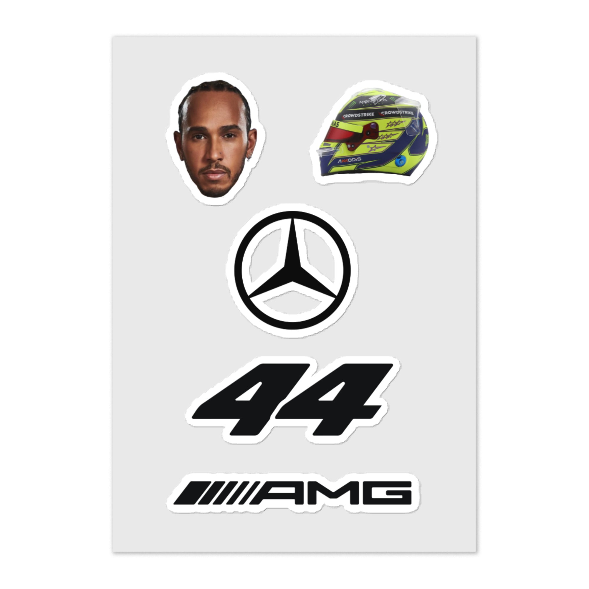 Lewis Hamilton Sticker Sheet, Mercedes, Formula 1
